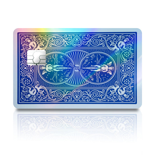 Flex Designs Holographic Credit Card Bicycle Playing Card Blue Full Skins - Meme  Holographic Credit Card & Debit Card Skin