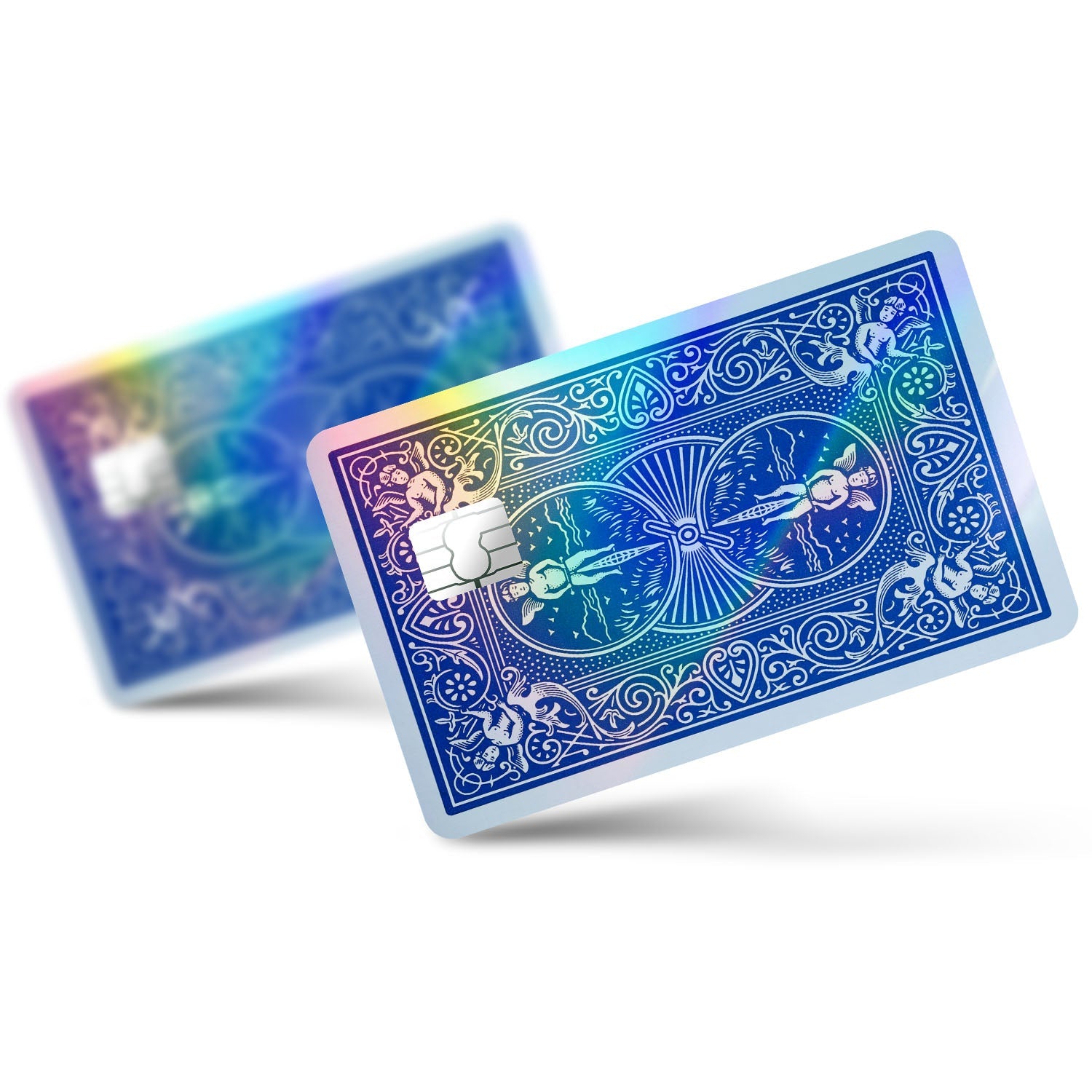 Flex Designs Holographic Credit Card Bicycle Playing Card Blue Full Skins - Meme  Holographic Credit Card & Debit Card Skin