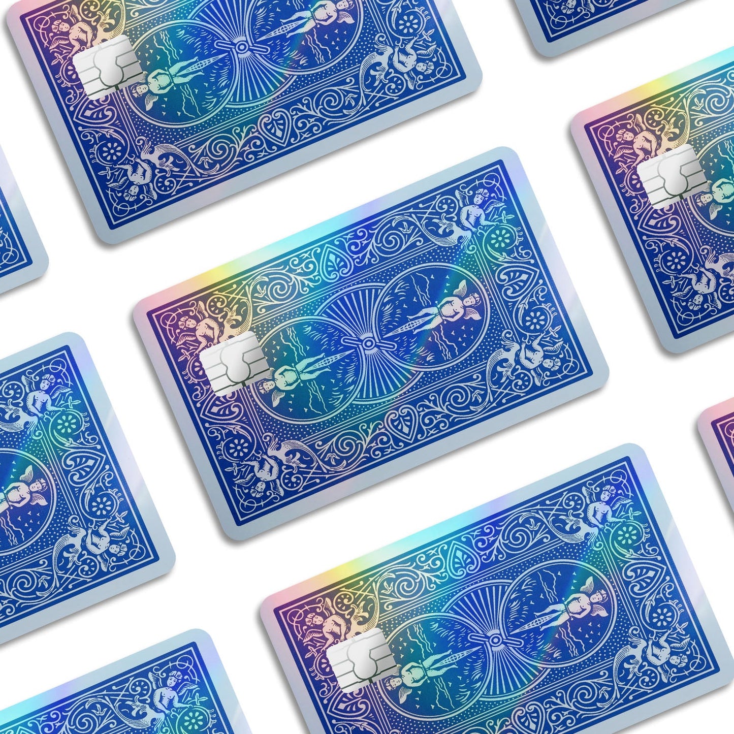 Flex Designs Holographic Credit Card Bicycle Playing Card Blue Window Skins - Meme  Holographic Credit Card & Debit Card Skin