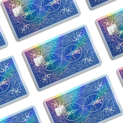 Flex Designs Holographic Credit Card Bicycle Playing Card Blue Window Skins - Meme  Holographic Credit Card & Debit Card Skin