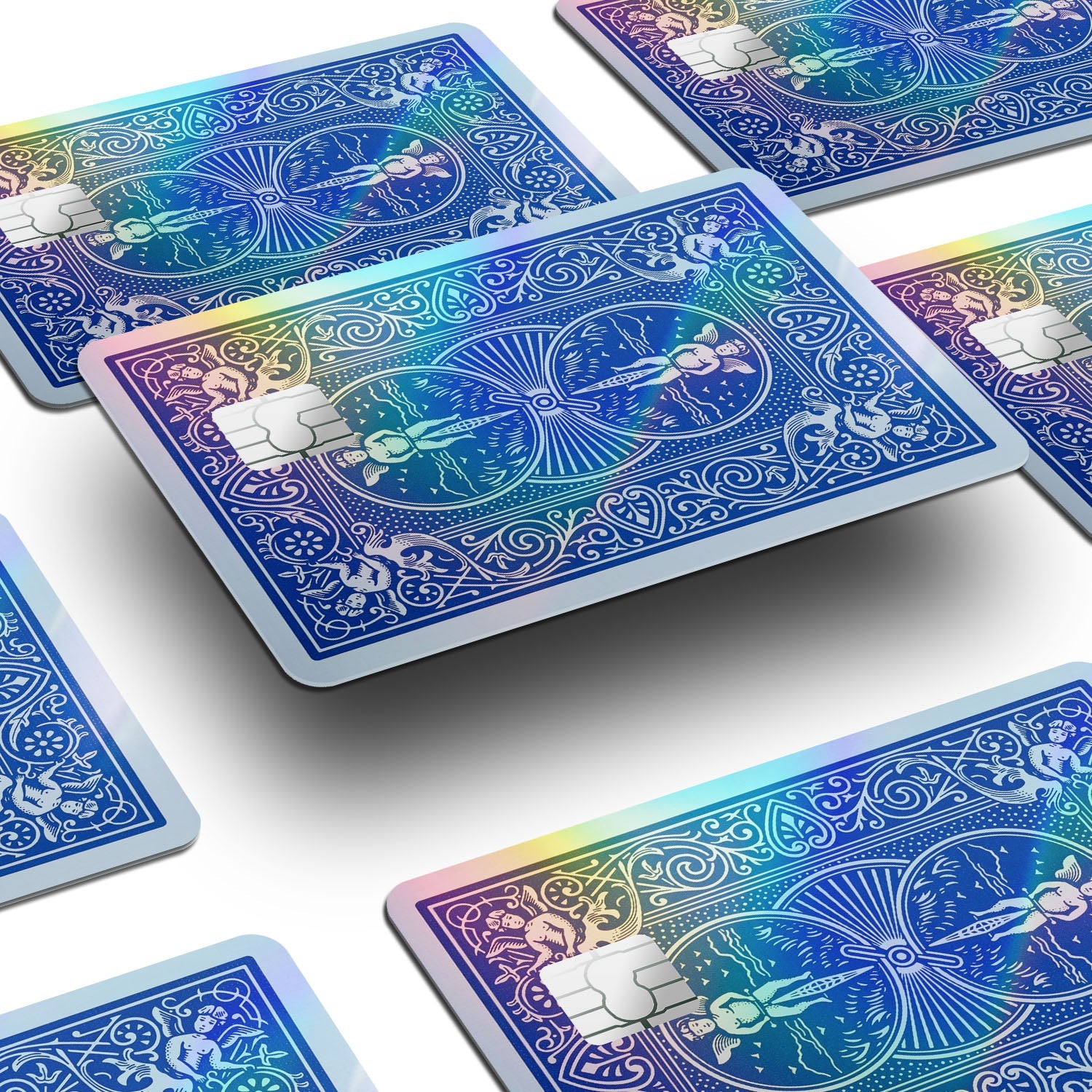 Flex Designs Holographic Credit Card Bicycle Playing Card Blue Window Skins - Meme  Holographic Credit Card & Debit Card Skin