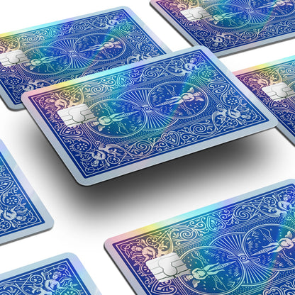 Flex Designs Holographic Credit Card Bicycle Playing Card Blue Window Skins - Meme  Holographic Credit Card & Debit Card Skin