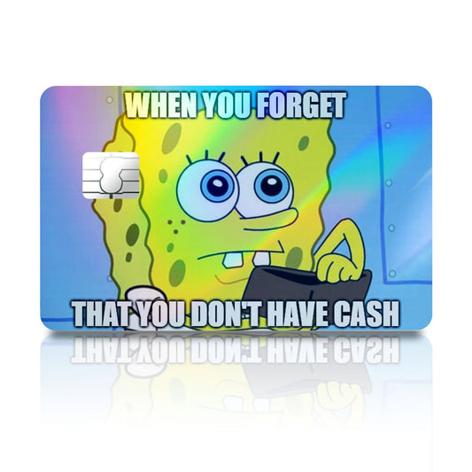 Flex Designs Holographic Credit Card Spongebob Wallet Full Skins - Meme Quotes Holographic Credit Card & Debit Card Skin