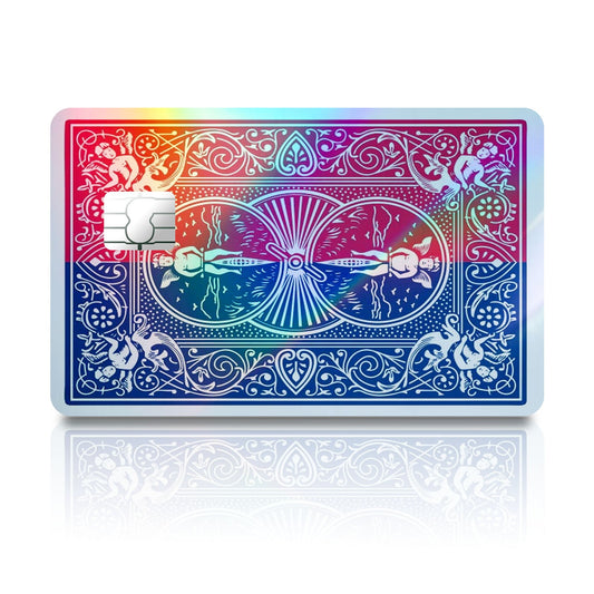 Flex Designs Holographic Credit Card Bicycle Playing Card Blue Red Full Skins - Meme  Holographic Credit Card & Debit Card Skin