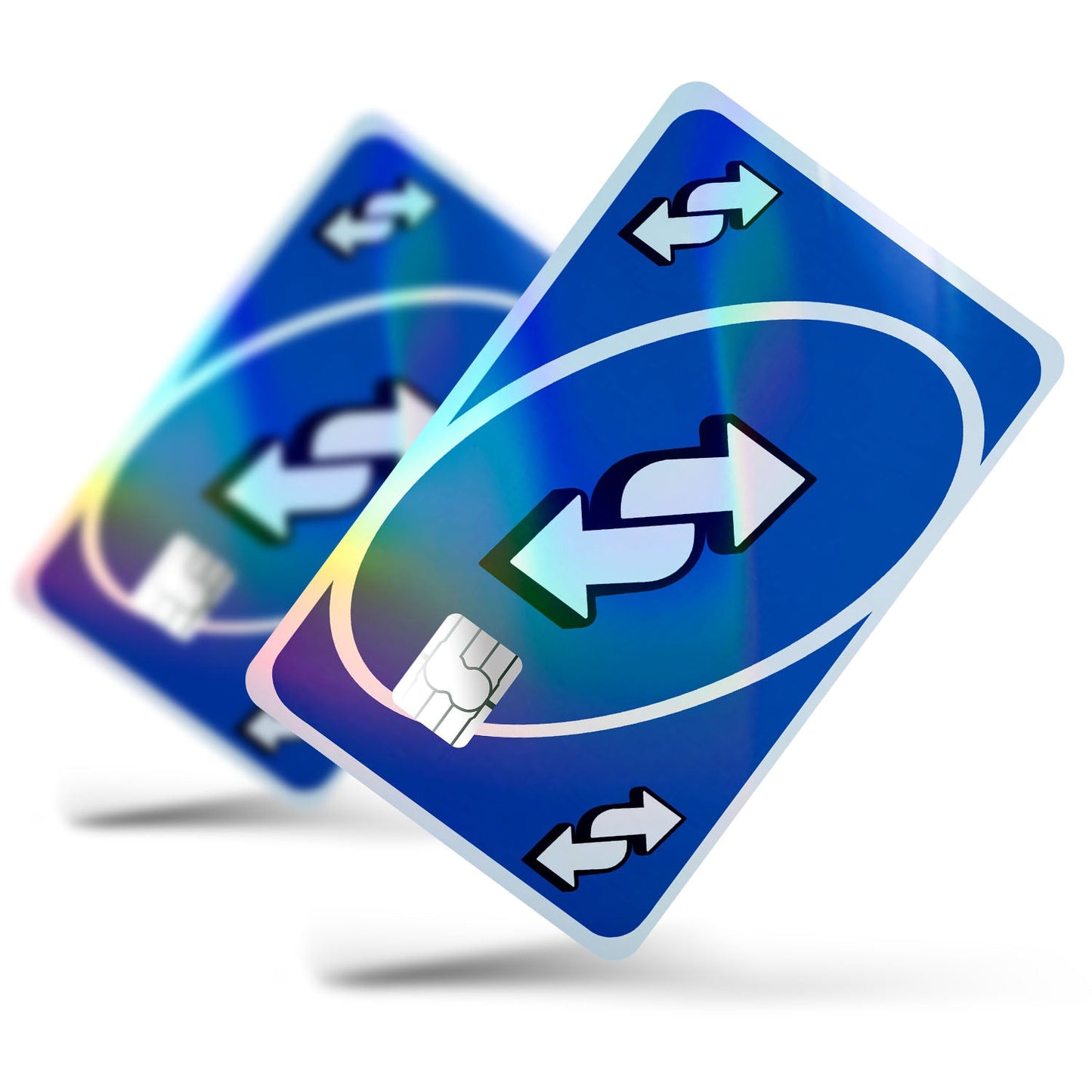 Flex Designs Holographic Credit Card Uno Reverse Blue Full Skins - Meme  Holographic Credit Card & Debit Card Skin