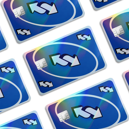 Flex Designs Holographic Credit Card Uno Reverse Blue Window Skins - Meme  Holographic Credit Card & Debit Card Skin