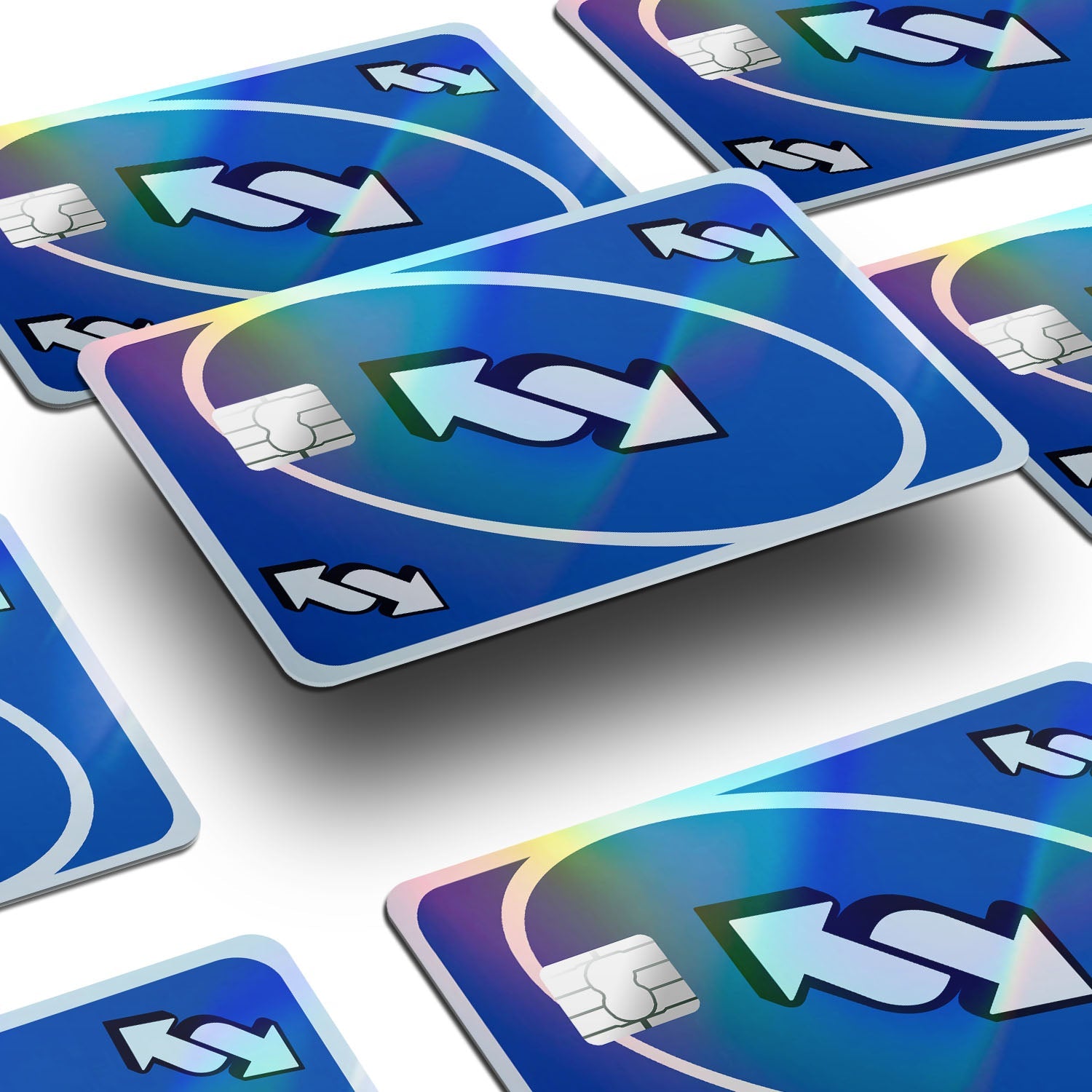 Flex Designs Holographic Credit Card Uno Reverse Blue Window Skins - Meme  Holographic Credit Card & Debit Card Skin