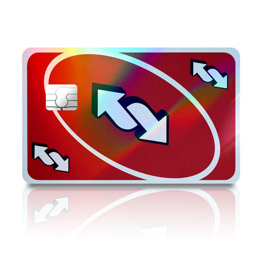 Flex Designs Holographic Credit Card Uno Reverse Red Full Skins - Meme  Holographic Credit Card & Debit Card Skin