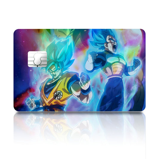 Flex Designs Holographic Credit Card Dragon Ball Goku & Vegeta Super Saiyan Blue Full Skins - Anime Dragon Ball Holographic Credit Card & Debit Card Skin