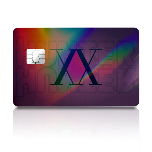 Flex Designs Holographic Credit Card Hunter x Hunter Logo Red Full Skins - Anime Hunter x Hunter Holographic Credit Card & Debit Card Skin