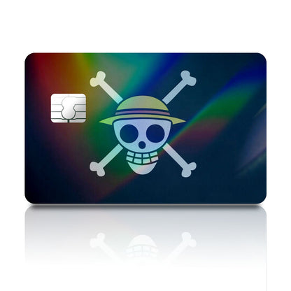 Flex Designs Holographic Credit Card One Piece Strawhat Jolly Rogers Pirate Flag Full Skins - Anime One Piece Holographic Credit Card & Debit Card Skin