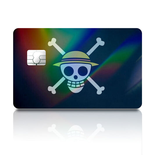 Flex Designs Holographic Credit Card One Piece Strawhat Jolly Rogers Pirate Flag Full Skins - Anime One Piece Holographic Credit Card & Debit Card Skin