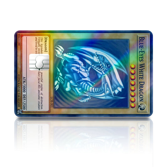 Flex Designs Holographic Credit Card Yu Gi Oh Blue Eyes White Dragon Full Skins - Anime Yu-Gi-Oh Holographic Credit Card & Debit Card Skin