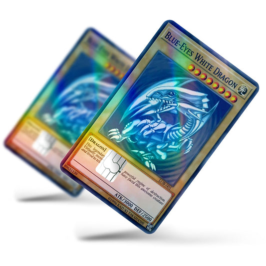 Flex Designs Holographic Credit Card Yu Gi Oh Blue Eyes White Dragon Full Skins - Anime Yu-Gi-Oh Holographic Credit Card & Debit Card Skin