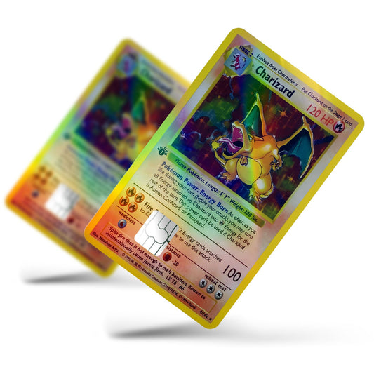 Flex Designs Holographic Credit Card Pokemon Charizard Card Full Skins - Anime Pokemon Holographic Credit Card & Debit Card Skin