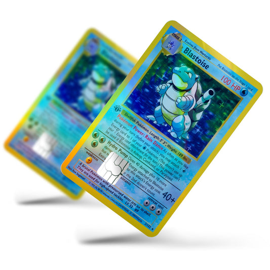 Flex Designs Holographic Credit Card Pokemon Blastoise Card Full Skins - Anime Pokemon Holographic Credit Card & Debit Card Skin