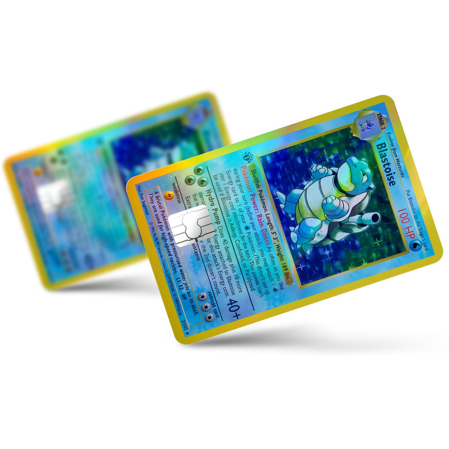 Flex Designs Holographic Credit Card Pokemon Blastoise Card Full Skins - Anime Pokemon Holographic Credit Card & Debit Card Skin
