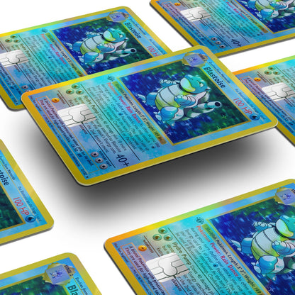 Flex Designs Holographic Credit Card Pokemon Blastoise Card Window Skins - Anime Pokemon Holographic Credit Card & Debit Card Skin