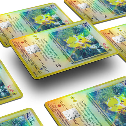 Flex Designs Holographic Credit Card Pokemon Pikachu Card Window Skins - Anime Pokemon Holographic Credit Card & Debit Card Skin