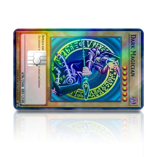 Flex Designs Holographic Credit Card Yugioh Dark Magician Full Skins - Anime Yu-Gi-Oh Holographic Credit Card & Debit Card Skin