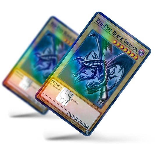 Flex Designs Holographic Credit Card Yugioh Red Eyes Black Dragon Full Skins - Anime Yu-Gi-Oh Holographic Credit Card & Debit Card Skin