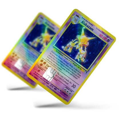 Flex Designs Holographic Credit Card Pokemon Alakazam Card Full Skins - Anime Pokemon Holographic Credit Card & Debit Card Skin
