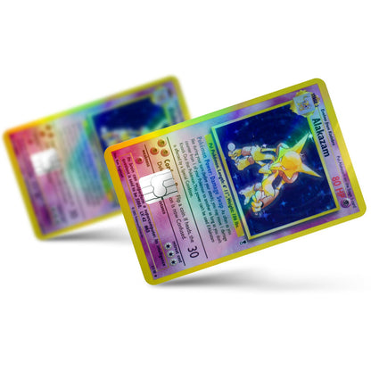 Flex Designs Holographic Credit Card Pokemon Alakazam Card Full Skins - Anime Pokemon Holographic Credit Card & Debit Card Skin