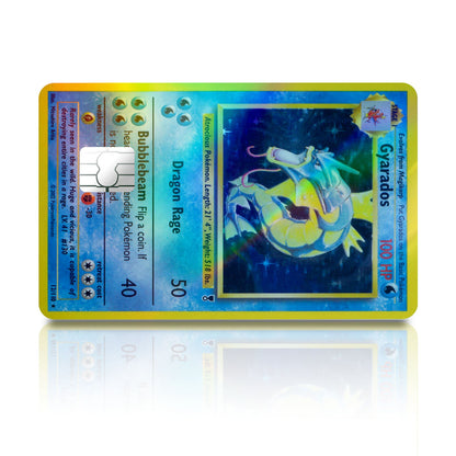 Flex Designs Holographic Credit Card Pokemon Gyarados Card Full Skins - Anime Pokemon Holographic Credit Card & Debit Card Skin