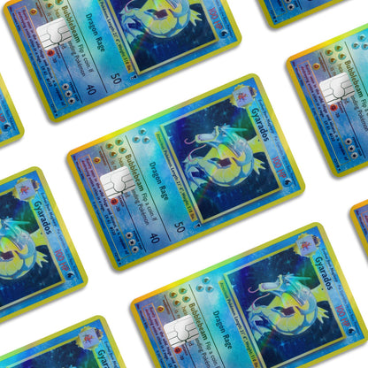 Flex Designs Holographic Credit Card Pokemon Gyarados Card Window Skins - Anime Pokemon Holographic Credit Card & Debit Card Skin