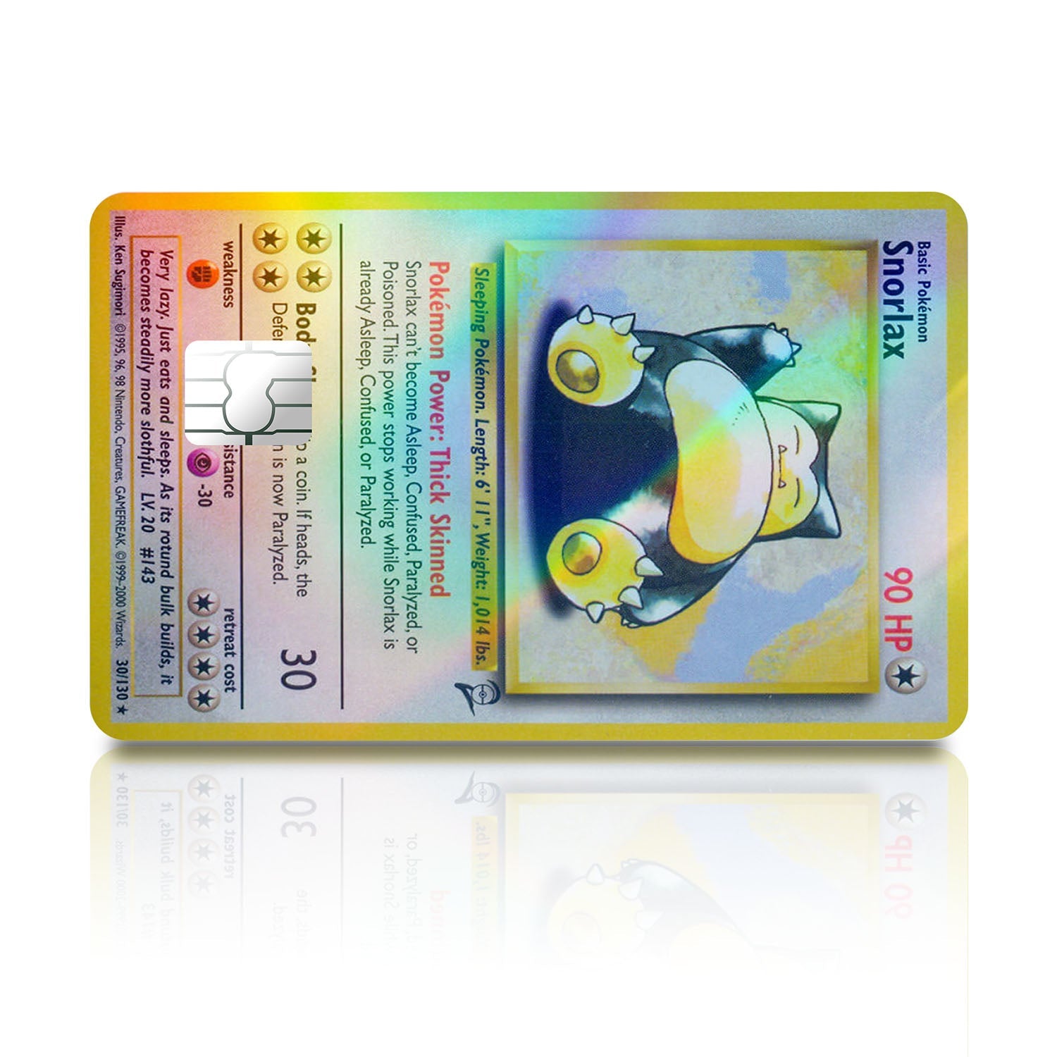 Flex Designs Holographic Credit Card Pokemon Snorlax Card Full Skins - Anime Pokemon Holographic Credit Card & Debit Card Skin