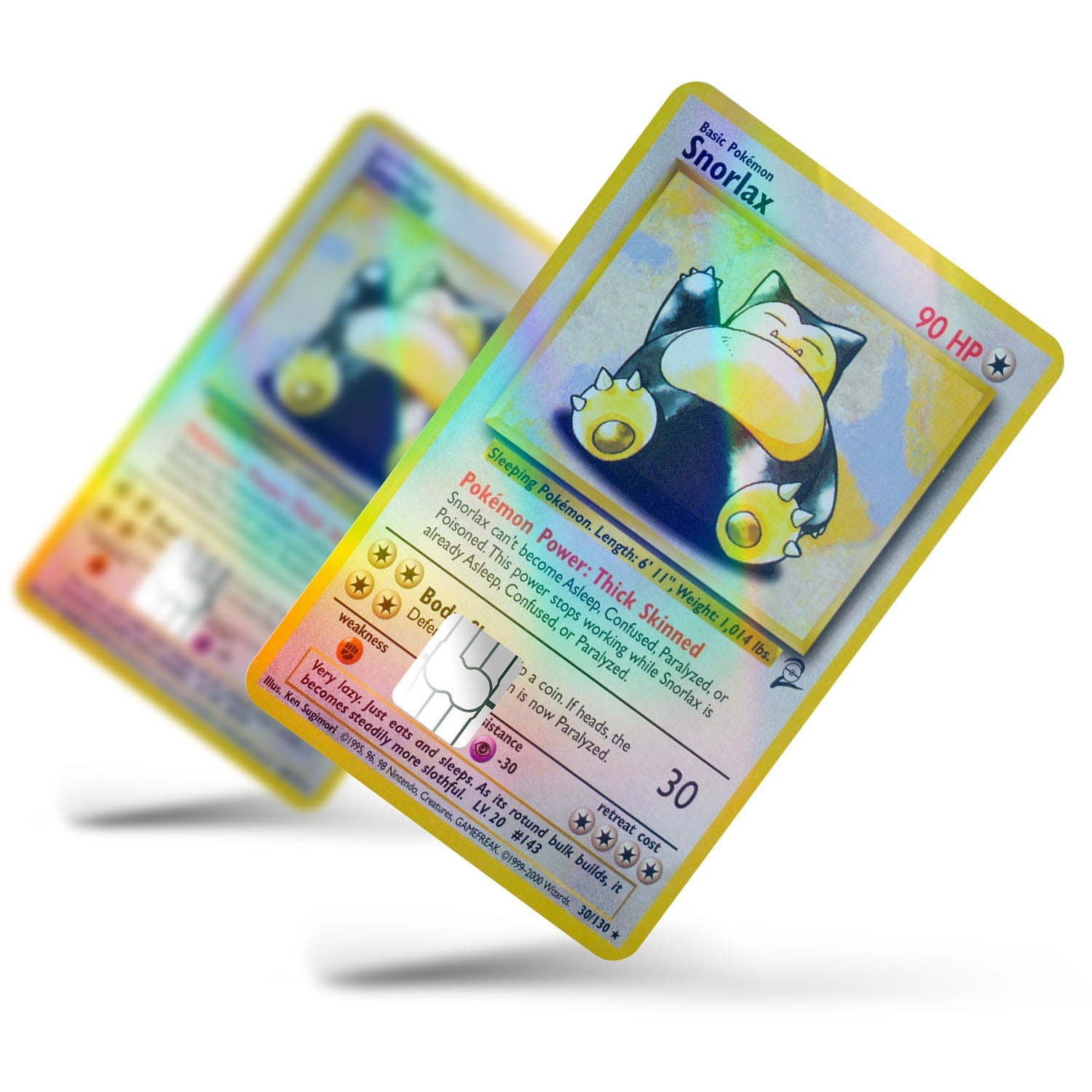 Pokemon Snorlax Card Holographic Credit Card Holographic Credit Card & Debit Card Skin – Flex Design Store