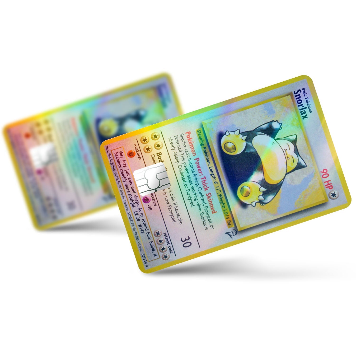 Flex Designs Holographic Credit Card Pokemon Snorlax Card Full Skins - Anime Pokemon Holographic Credit Card & Debit Card Skin