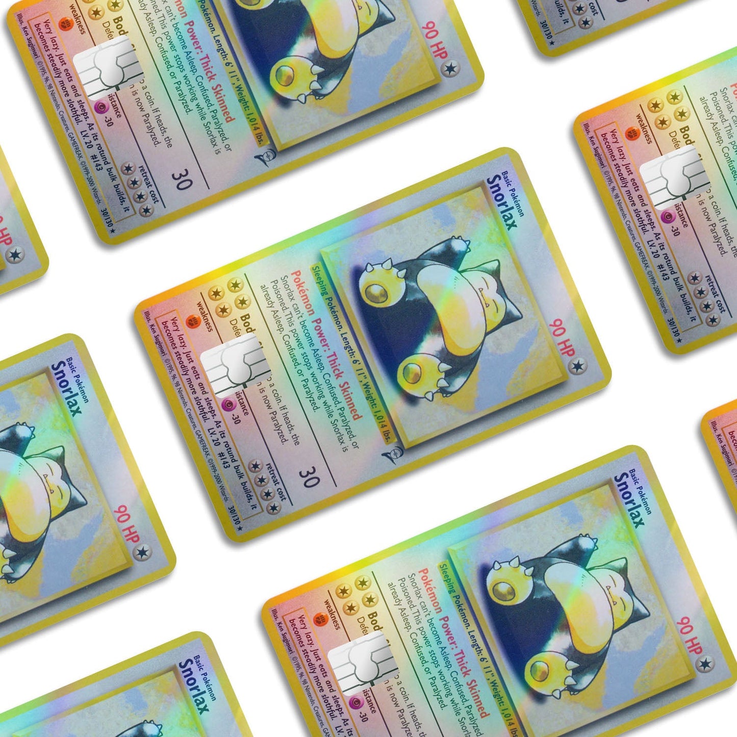 Flex Designs Holographic Credit Card Pokemon Snorlax Card Window Skins - Anime Pokemon Holographic Credit Card & Debit Card Skin