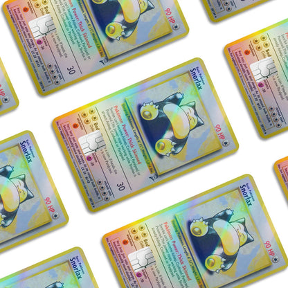 Flex Designs Holographic Credit Card Pokemon Snorlax Card Window Skins - Anime Pokemon Holographic Credit Card & Debit Card Skin
