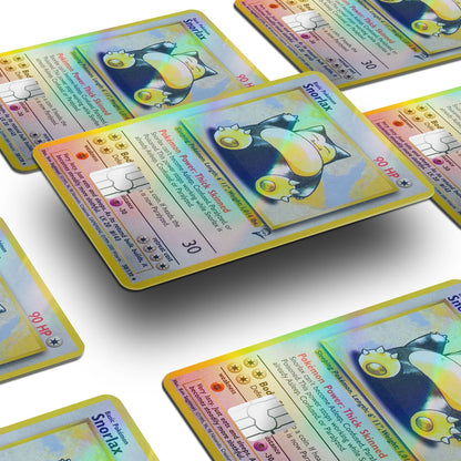 Flex Designs Holographic Credit Card Pokemon Snorlax Card Window Skins - Anime Pokemon Holographic Credit Card & Debit Card Skin
