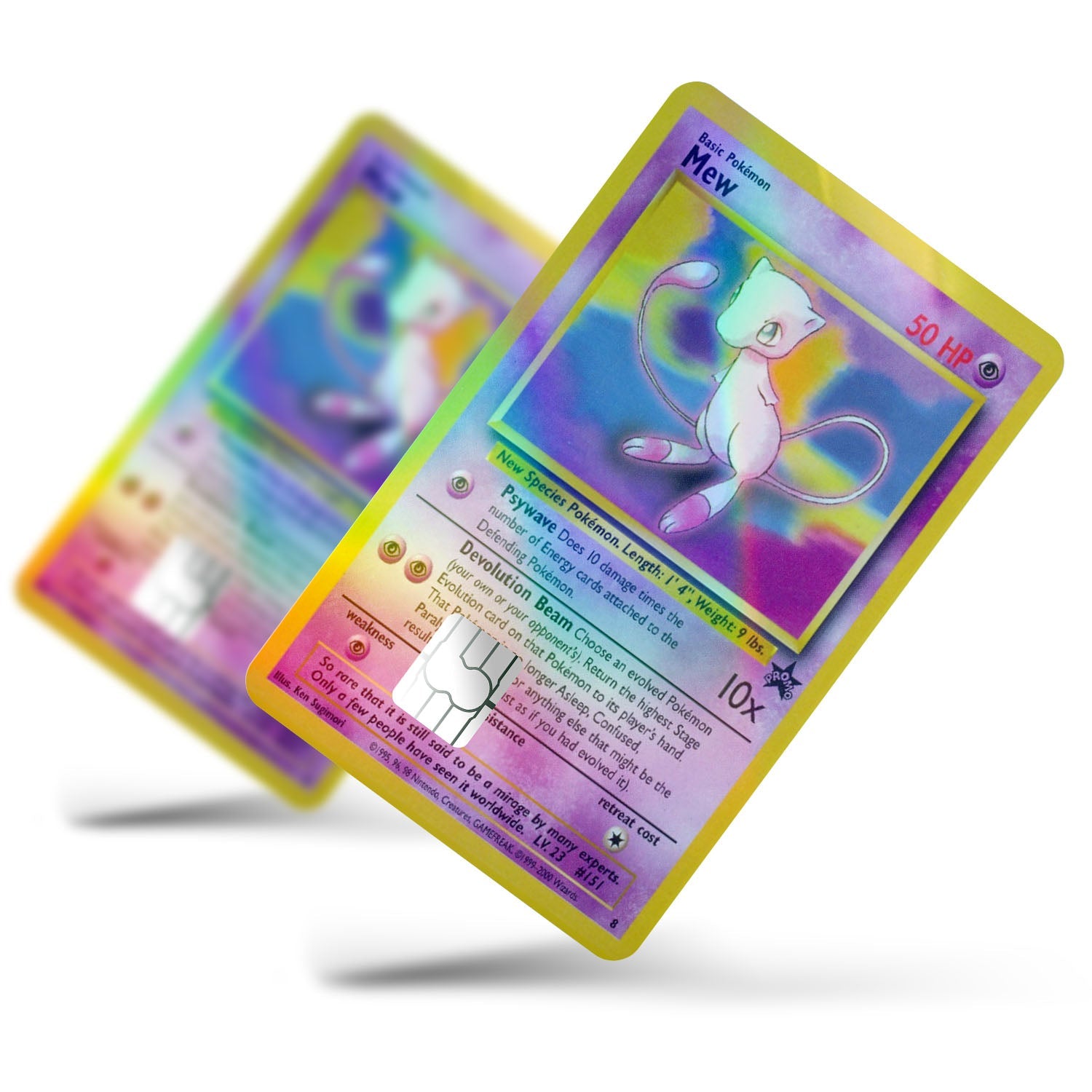 Flex Designs Holographic Credit Card Pokemon Mew Card Full Skins - Anime Pokemon Holographic Credit Card & Debit Card Skin