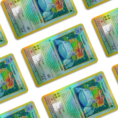 Flex Designs Holographic Credit Card Pokemon Venusaur Card Window Skins - Anime Pokemon Holographic Credit Card & Debit Card Skin