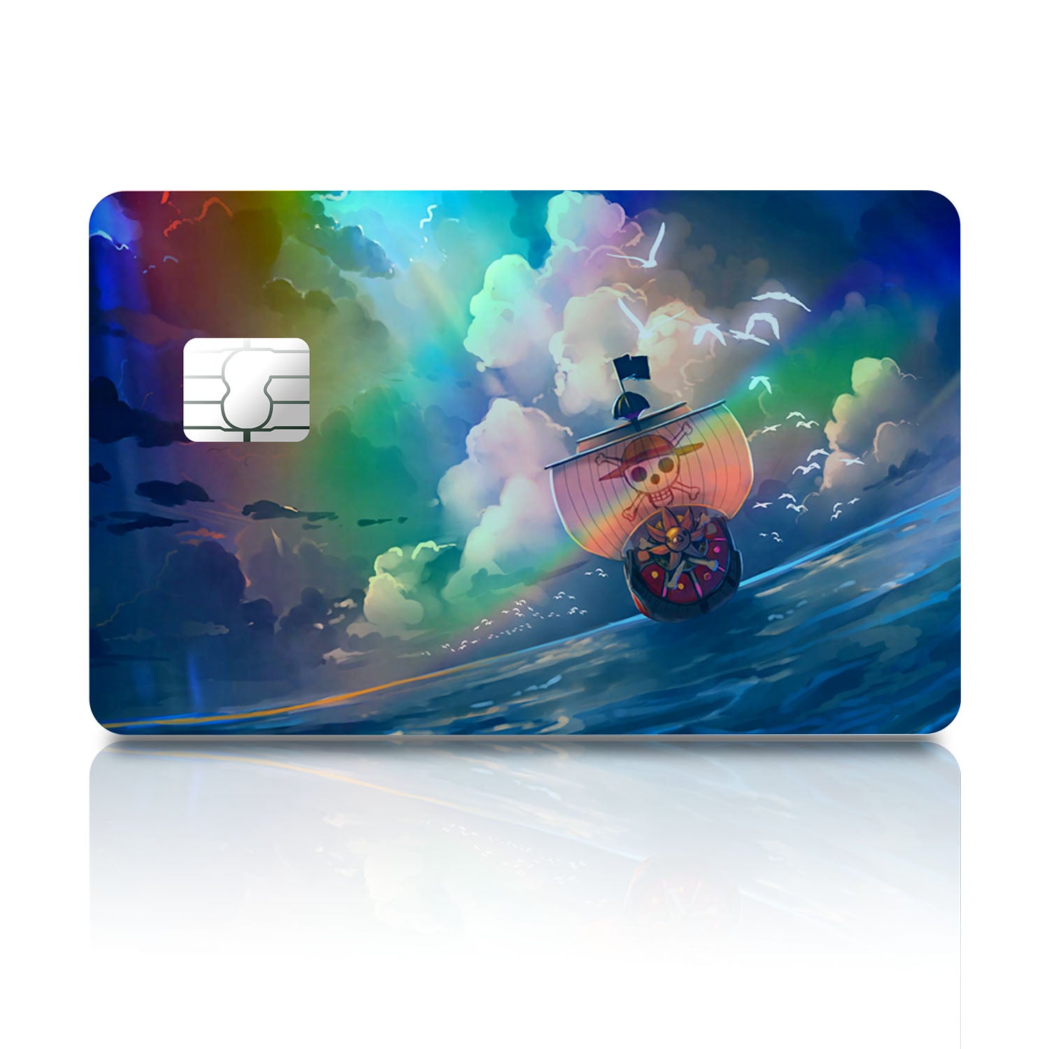 Flex Designs Holographic Credit Card One Piece A Thousand Sunny Full Skins - Anime One Piece Holographic Credit Card & Debit Card Skin