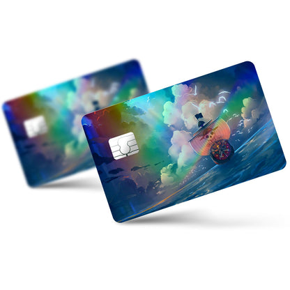 Flex Designs Holographic Credit Card One Piece A Thousand Sunny Full Skins - Anime One Piece Holographic Credit Card & Debit Card Skin