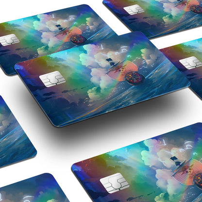 Flex Designs Holographic Credit Card One Piece A Thousand Sunny Window Skins - Anime One Piece Holographic Credit Card & Debit Card Skin