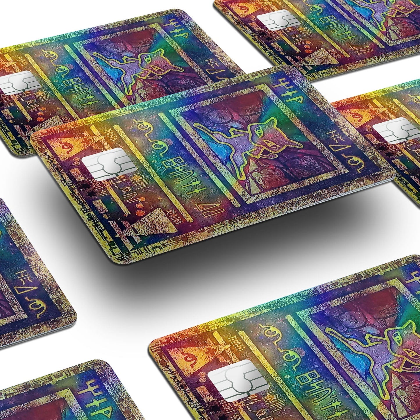 Flex Designs Holographic Credit Card Pokemon Ancient Mew Card Window Skins - Anime Pokemon Holographic Credit Card & Debit Card Skin