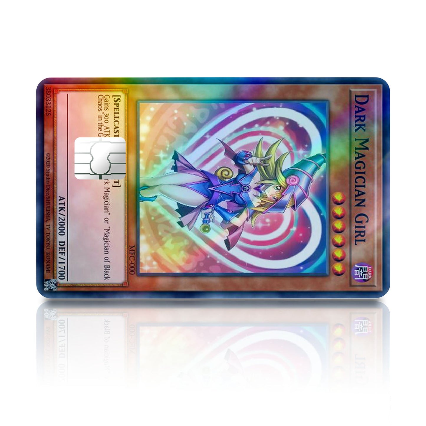 Flex Designs Holographic Credit Card Yugioh Girl Dark Magician Full Skins - Anime Yu-Gi-Oh Holographic Credit Card & Debit Card Skin