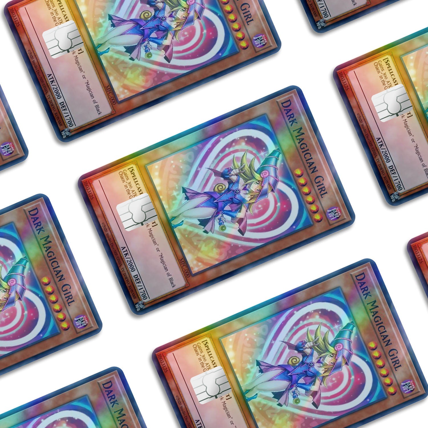 Flex Designs Holographic Credit Card Yugioh Girl Dark Magician Window Skins - Anime Yu-Gi-Oh Holographic Credit Card & Debit Card Skin