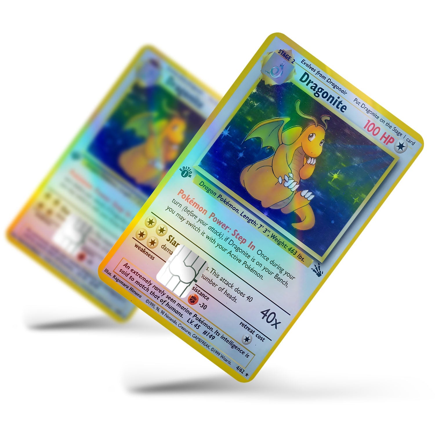 Flex Designs Holographic Credit Card Pokemon Dragonite Card Full Skins - Anime Pokemon Holographic Credit Card & Debit Card Skin