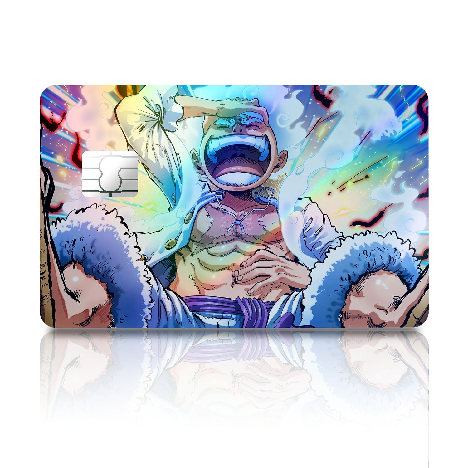 Flex Designs Holographic Credit Card One Piece Luffy Gear 5 Awakening Full Skins - Anime One Piece Holographic Credit Card & Debit Card Skin