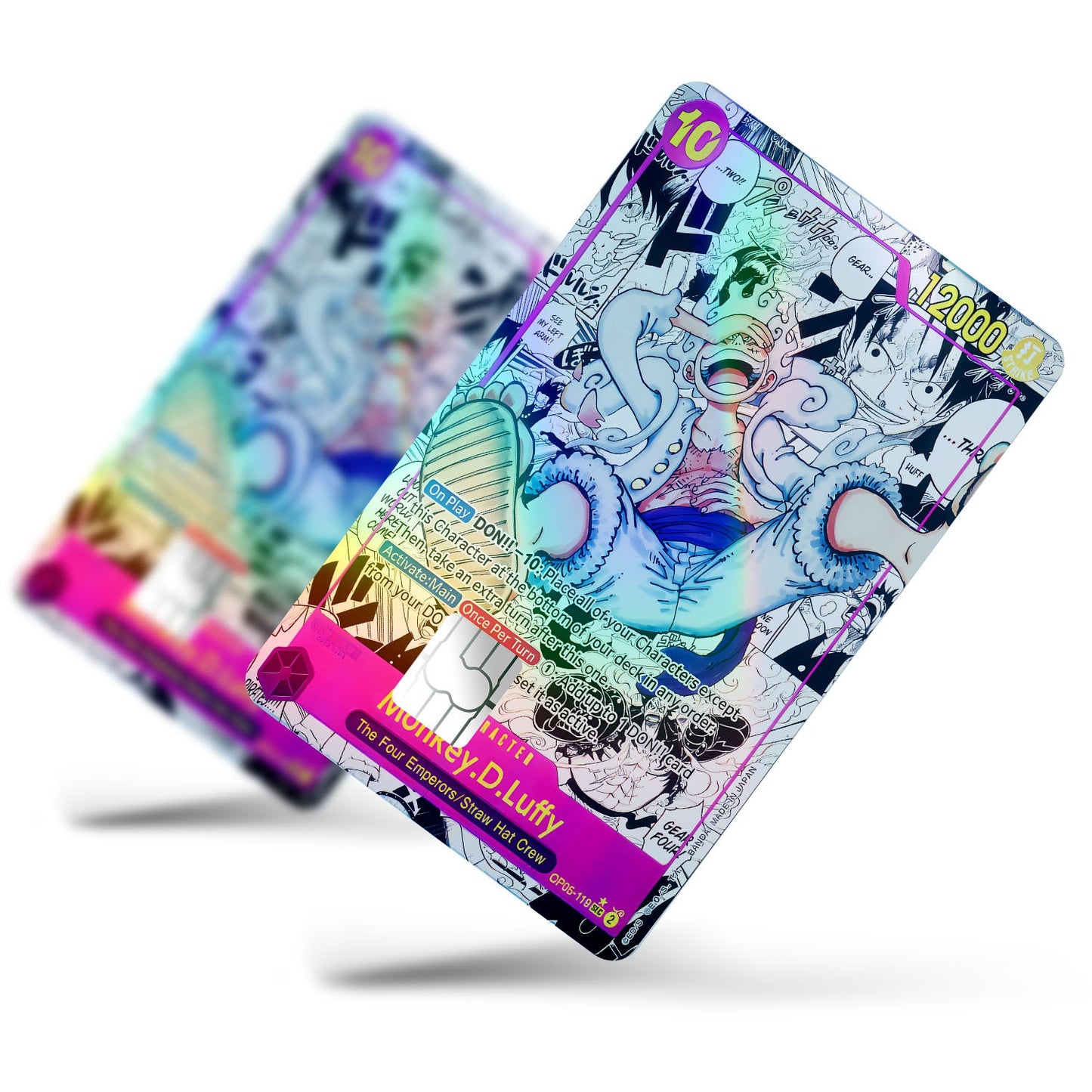 Flex Designs Holographic Credit Card Luffy Gear 5 Manga Limited Edition One Piece Card Full Skins - Anime One Piece Holographic Credit Card & Debit Card Skin