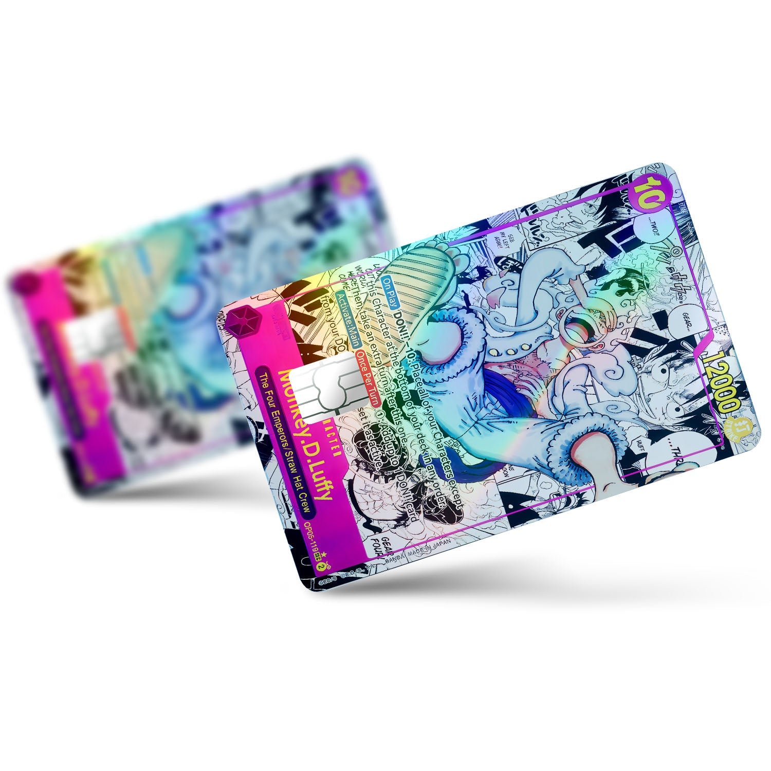 Flex Designs Holographic Credit Card Luffy Gear 5 Manga Limited Edition One Piece Card Full Skins - Anime One Piece Holographic Credit Card & Debit Card Skin