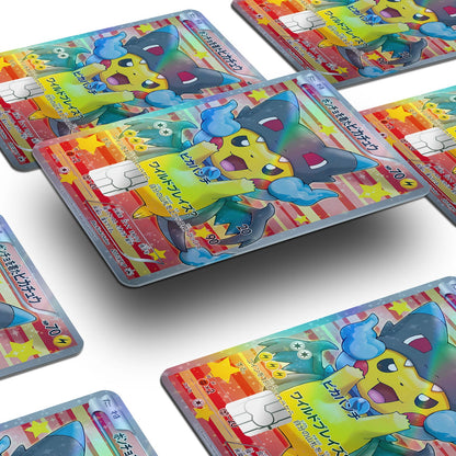 Flex Designs Holographic Credit Card Pokemon Poncho Pikachu Mega Charizard X Cosplay Card Window Skins - Anime Pokemon Holographic Credit Card & Debit Card Skin