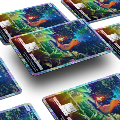 Flex Designs Holographic Credit Card Pokemon Charmander Pocket Card Window Skins - Anime Pokemon Holographic Credit Card & Debit Card Skin