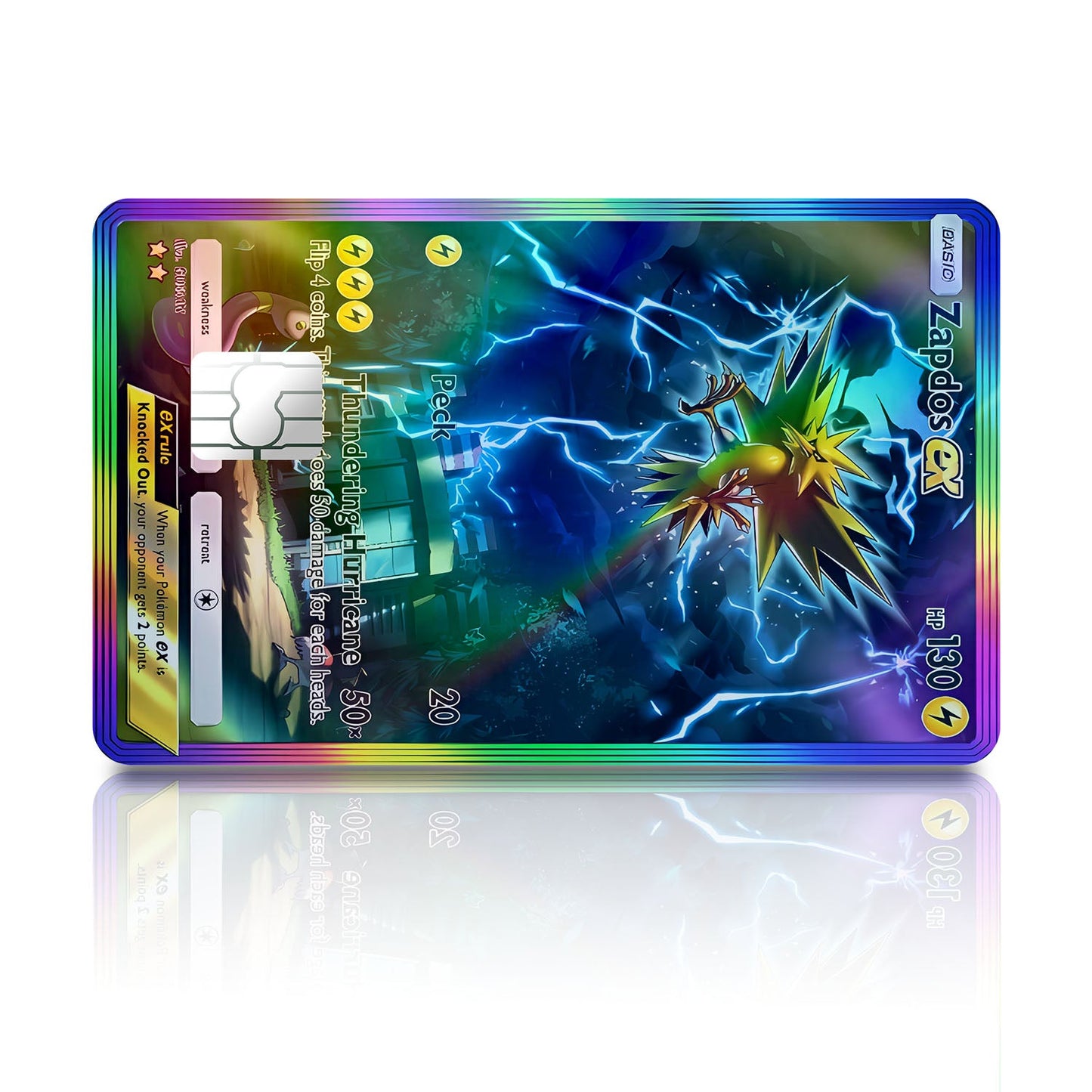 Flex Designs Holographic Credit Card Pokemon Zapdos Pocket Card Full Skins - Anime Pokemon Holographic Credit Card & Debit Card Skin